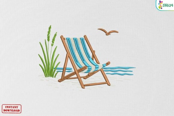 Coastal Beach Chair Ocean Relaxation Embroidery Review