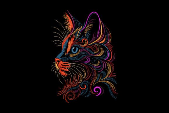 Colorful Cat Face Embroidery Design Review