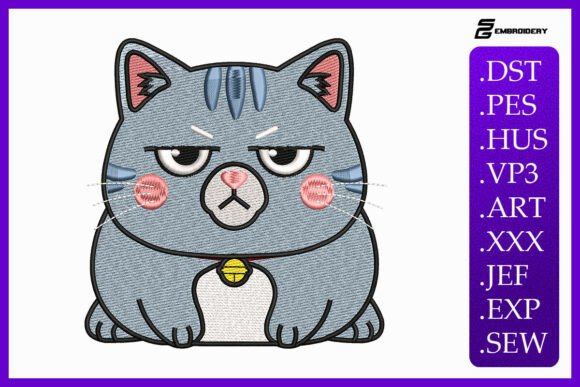 Grumpy Kawaii Cat Embroidery Review