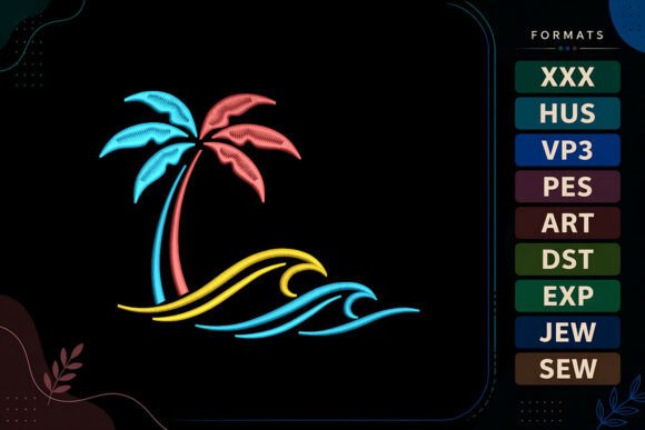 Tropical Summer Palm Waves Design Review